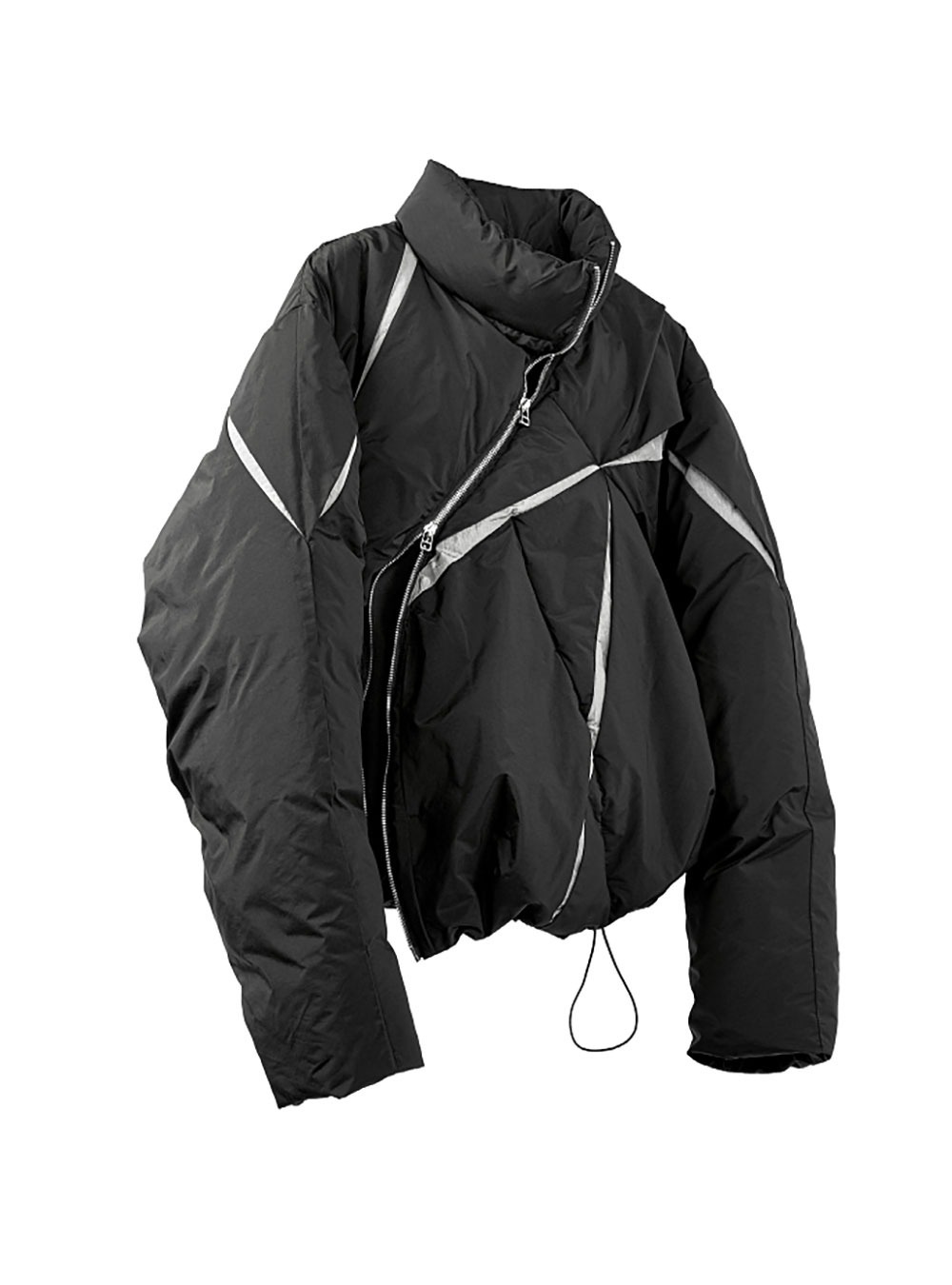 [OCEANBACCA] Metallic Nylon Color-Block Short Jacket