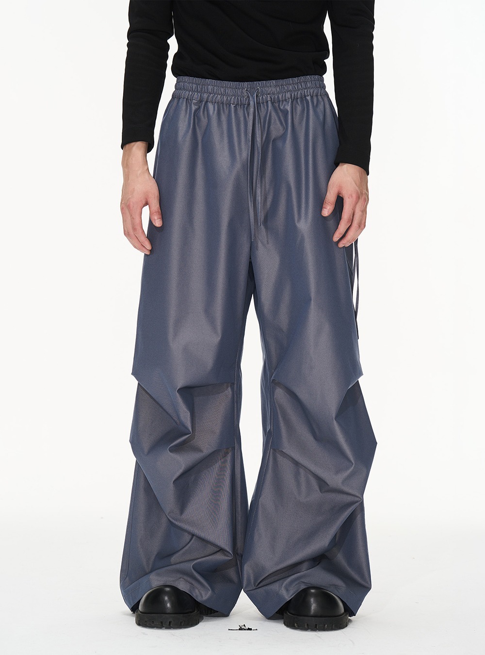 [BLIND NO PLAN] 3D Pleated Silhouette Casual Pants (2color)