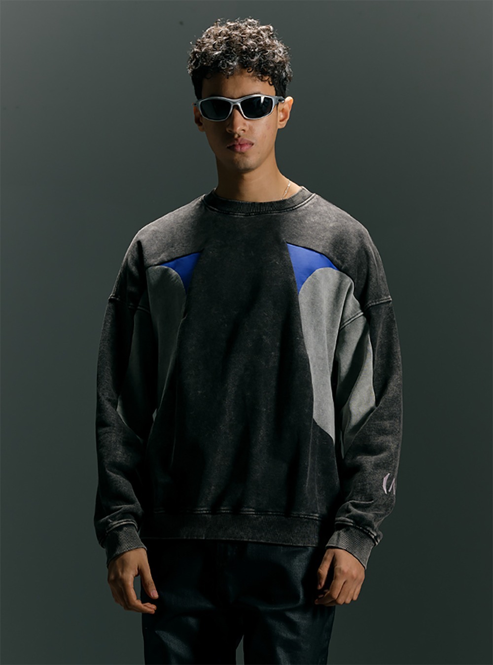 [ACRT] washed-out contrast color pullover sweater