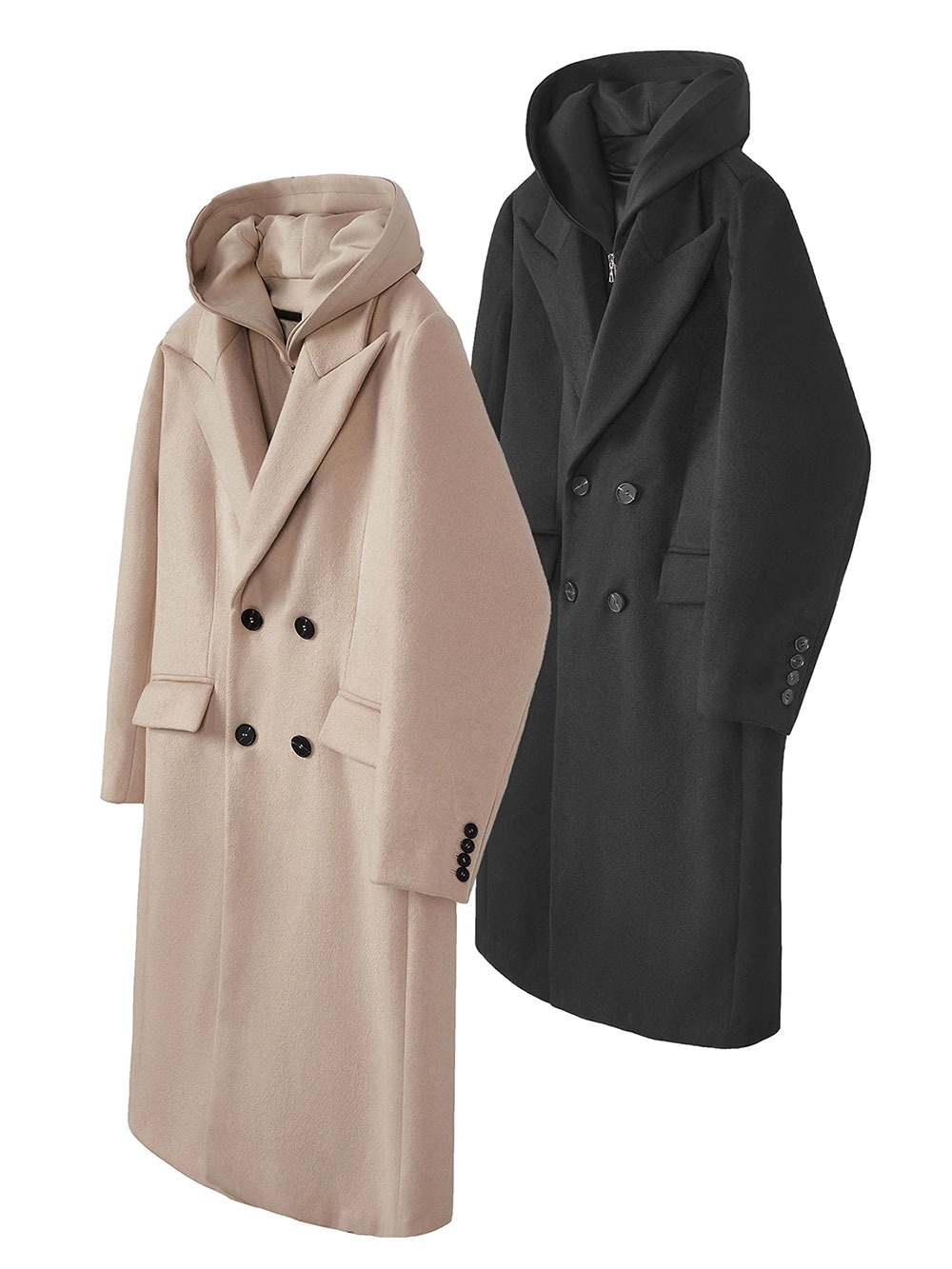 [Y/OFFICIAL]  Hooded Wool Coat (2Color)