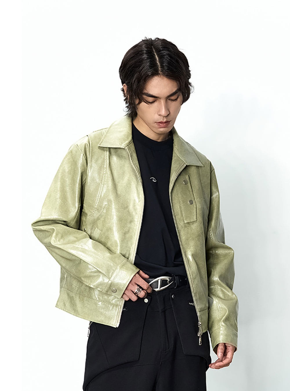 [CATSSTAC] Cleanfit PU Leather Jacket (3color)