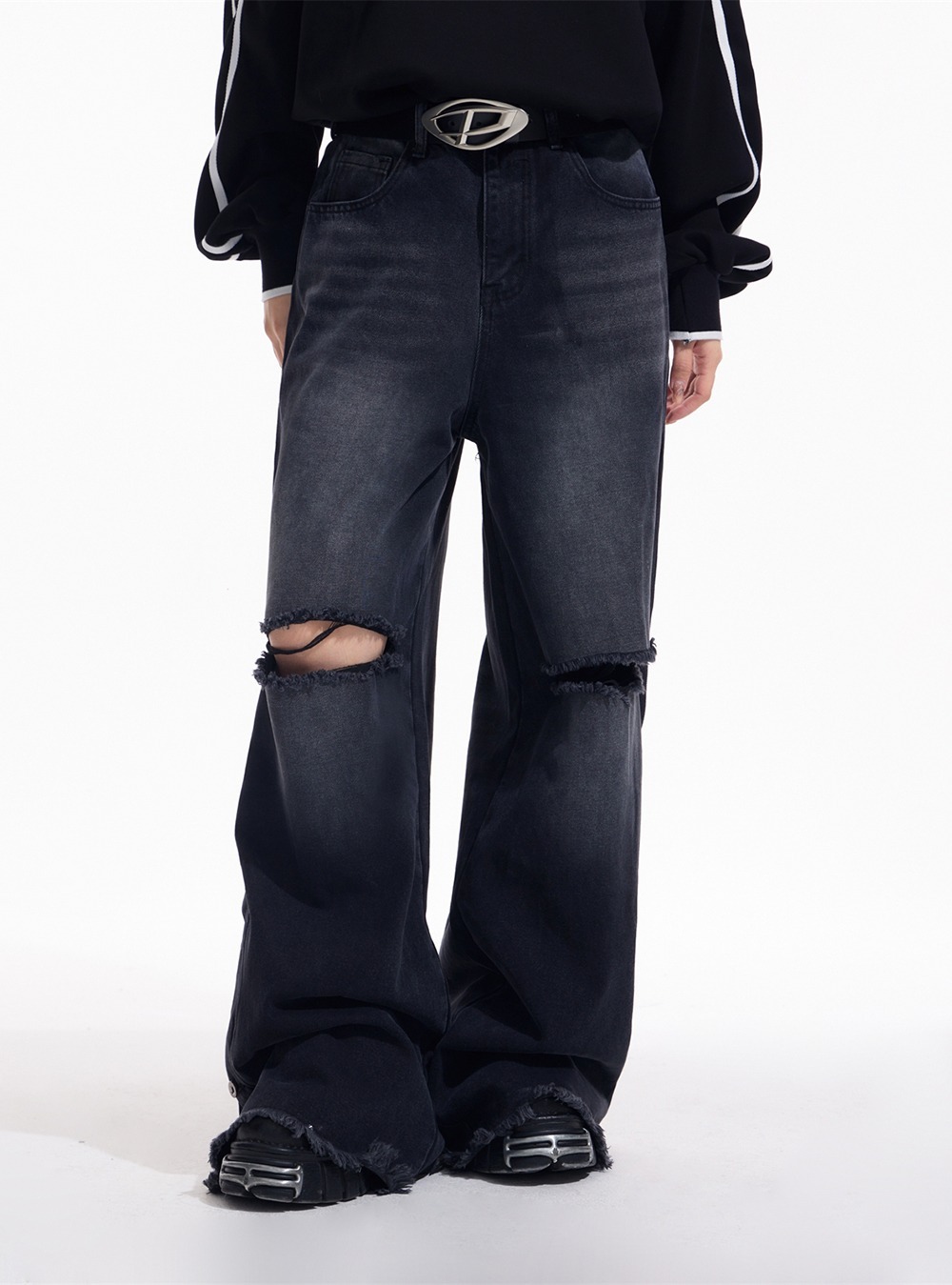 [PEOPLESTYLE] niche design casual jeans (2color)