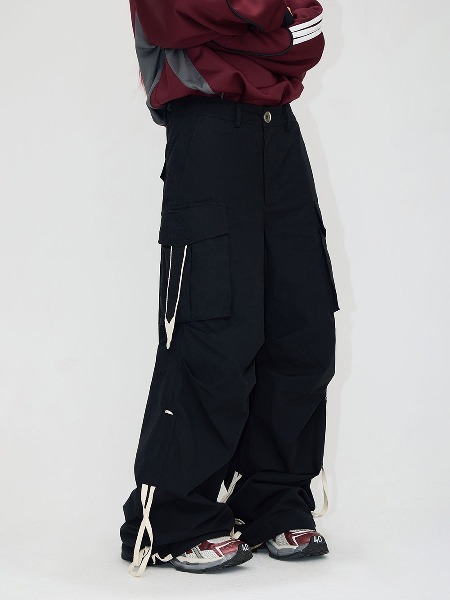 [PEOPLESTYLE] Vintage drawstring pants with knee pleats (3color)