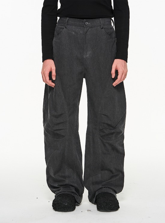 [BLIND NO PLAN] Pleated Dimensional Overalls Pants (2color)
