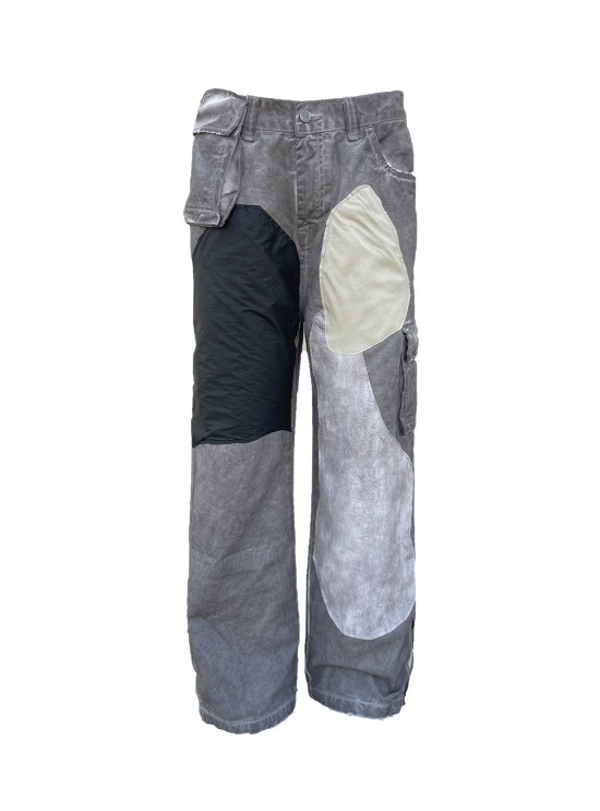 [HELL SYSTEM] WASHED BATIK DISTRESSED STRAIGHT PANTS