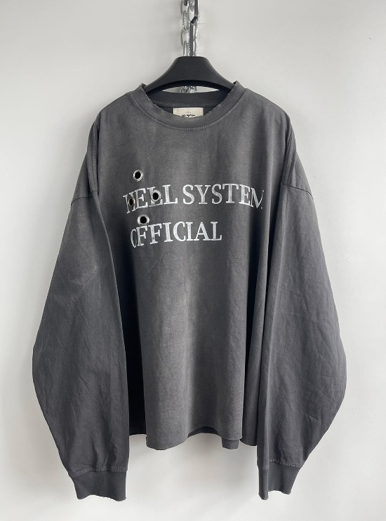 [HELL SYSTEM] DISTRESSED WASH LONG-SLEEVE SWEATSHIRT