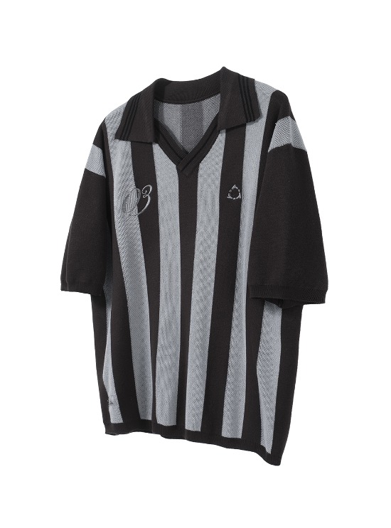 [IN TERRIS] STRIPED SHORT-SLEEVED POLO SHIRT (2color)