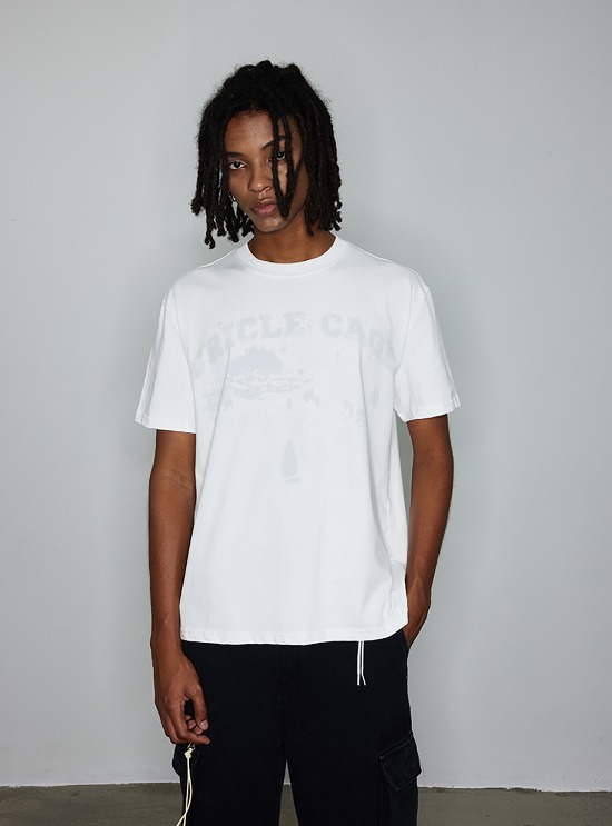 [CRICLE CAGE] Crew neck short sleeve T-shirt