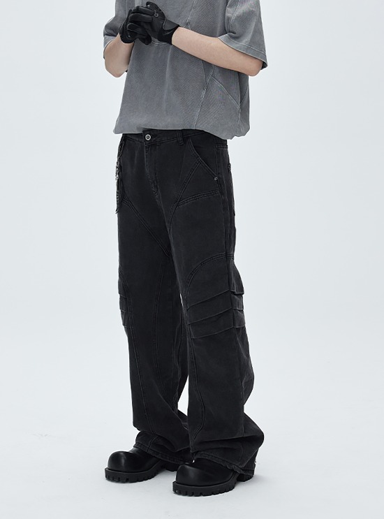 [CATSSTAC] Dragon Scale Snap Casual Pants