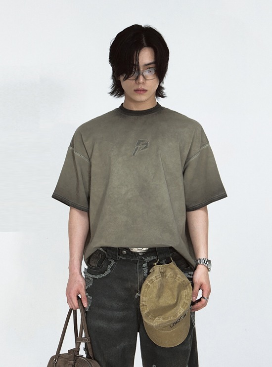 [PEOPLESTYLE] Patchwork Washing T-shirt (Vintage Gray)