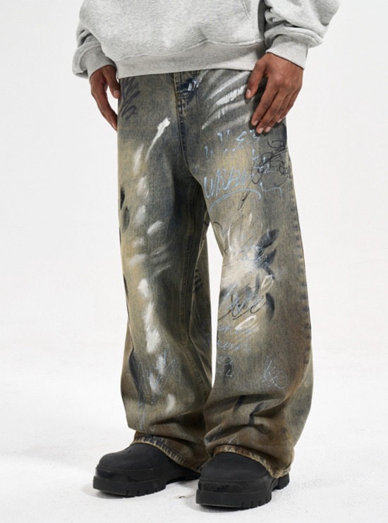 [CWHAT] Graffiti Hand Painted Pants