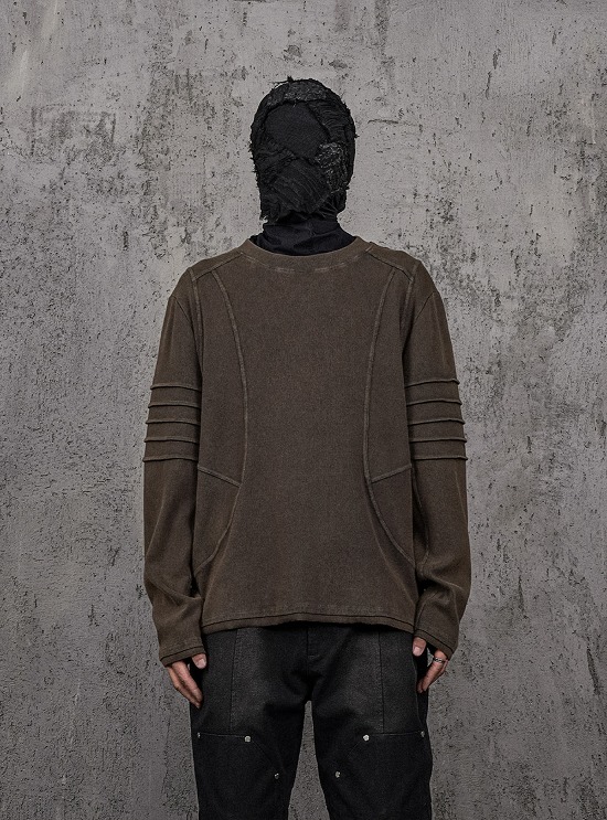 [UNDERWATER] Pleated Long-Sleeved Thin Sweatshirt