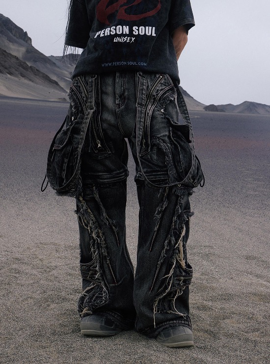 最安値】PERSONSOUL*24SS GrayBlack Jeans