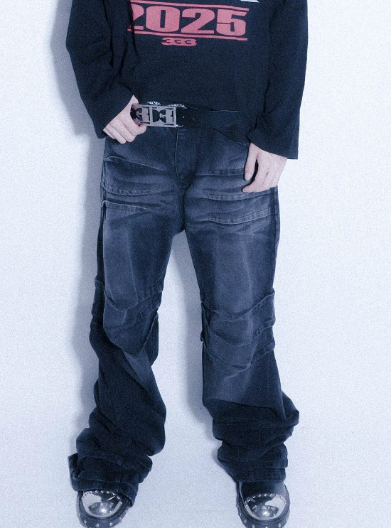 PCCVISION] Printed Baggy Sweatpants - BCAESAR