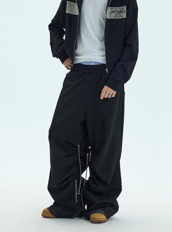 WHISTLEHUNTER] Double Waist Relaxed Baggy Trousers - BCAESAR