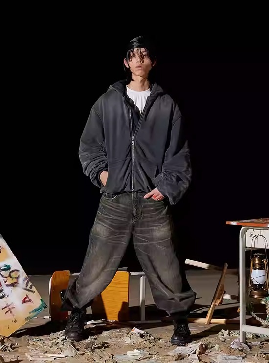 Avin Made] Distressed MA-1 Bomber Jacket - BCAESAR