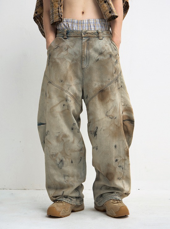 PEOPLESTYLE] 3D Printed Baggy Jeans - BCAESAR