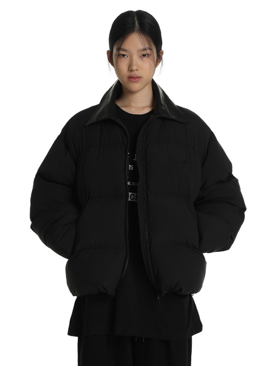 MASONPRINCE] Mason Prince Vintage Wash PU Fur Collar Jacket | BCAESAR