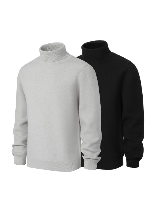 TERRAINCOGNITA] Two-Tone Half-Zip Knit Sweater - BCAESAR