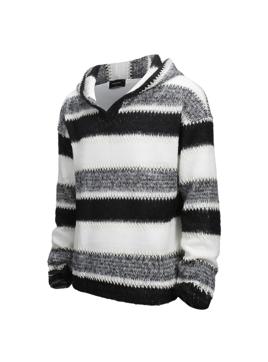 TERRAINCOGNITA] Two-Tone Half-Zip Knit Sweater - BCAESAR