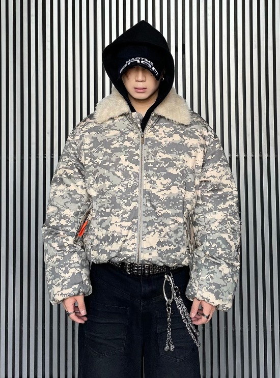 DARKFOG] Retro Leopard Print Cotton Jacket - BCAESAR