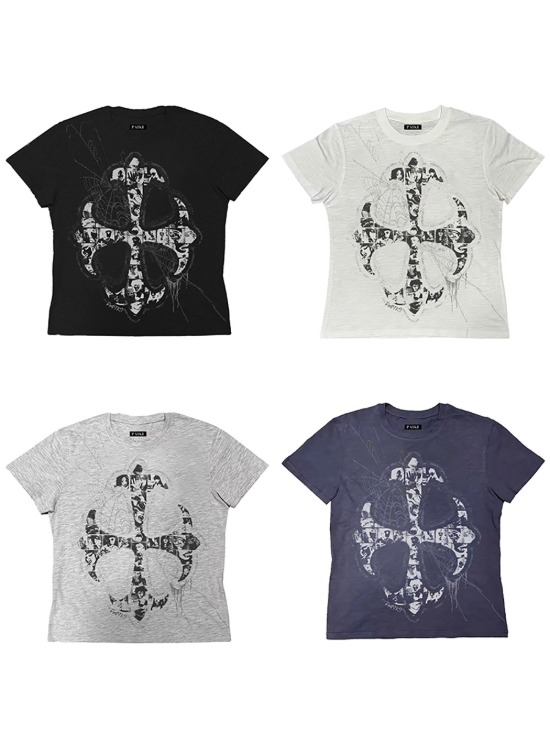国内で当店のみ PAIKI - Triple Cross Gothic Graphic T-Shirt Triple Cross Gothic Graphic T-Shirt - BCAESAR