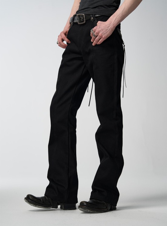 no E mosen Dirty Texture Flared pants