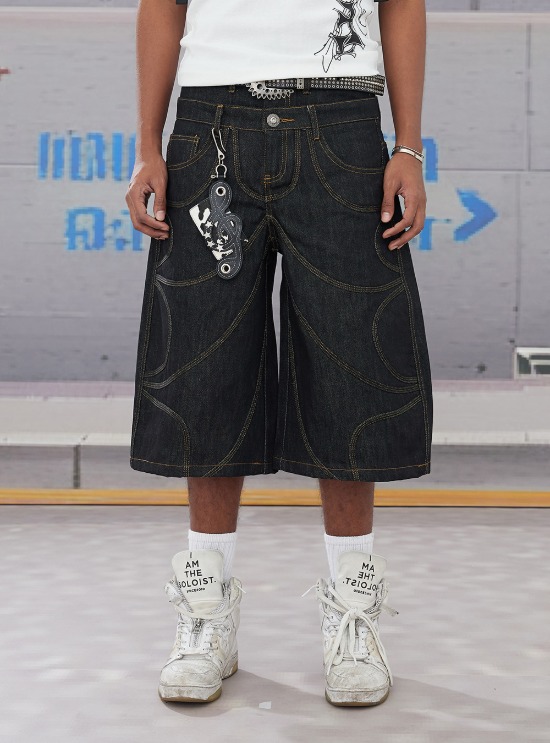 国内で当店のみ DND4DES - Hand-Painted Leopard Print Shorts Hand-Painted Leopard Print Shorts - BCAESAR