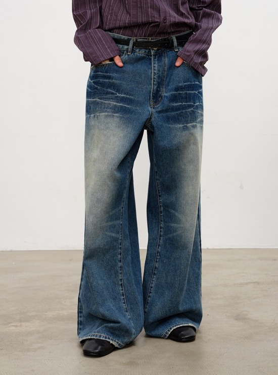 jcaesarデニム JCAESAR] Low-Crotch Coated Denim Pants - BCAESAR