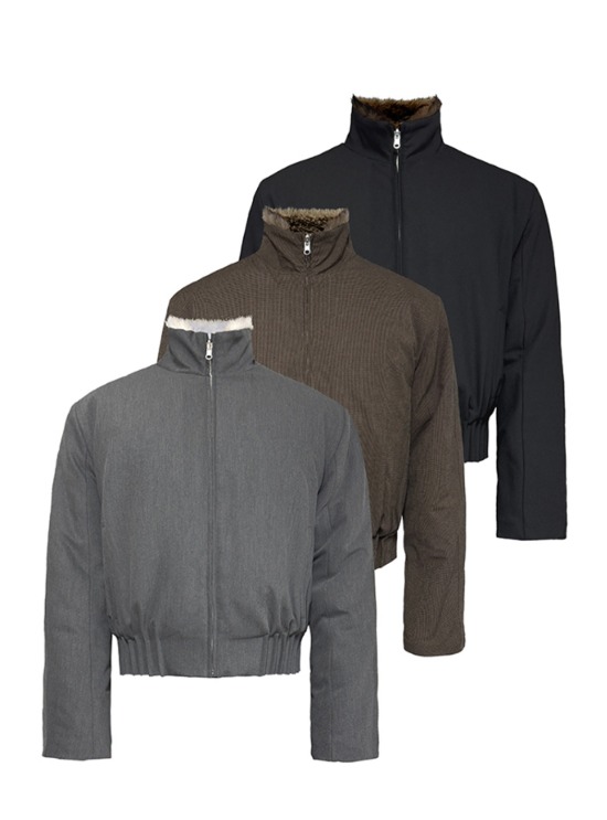 ジャケット・アウター JCAESAR Black Checked Zipper-Jacket Black Checked Zipper-Jacket | BCAESAR