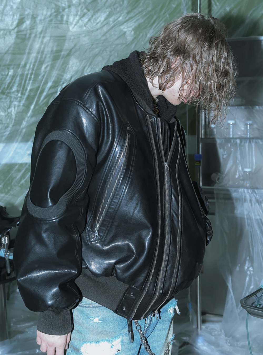 [TREclub] Oil-based leather MA-1 jacket