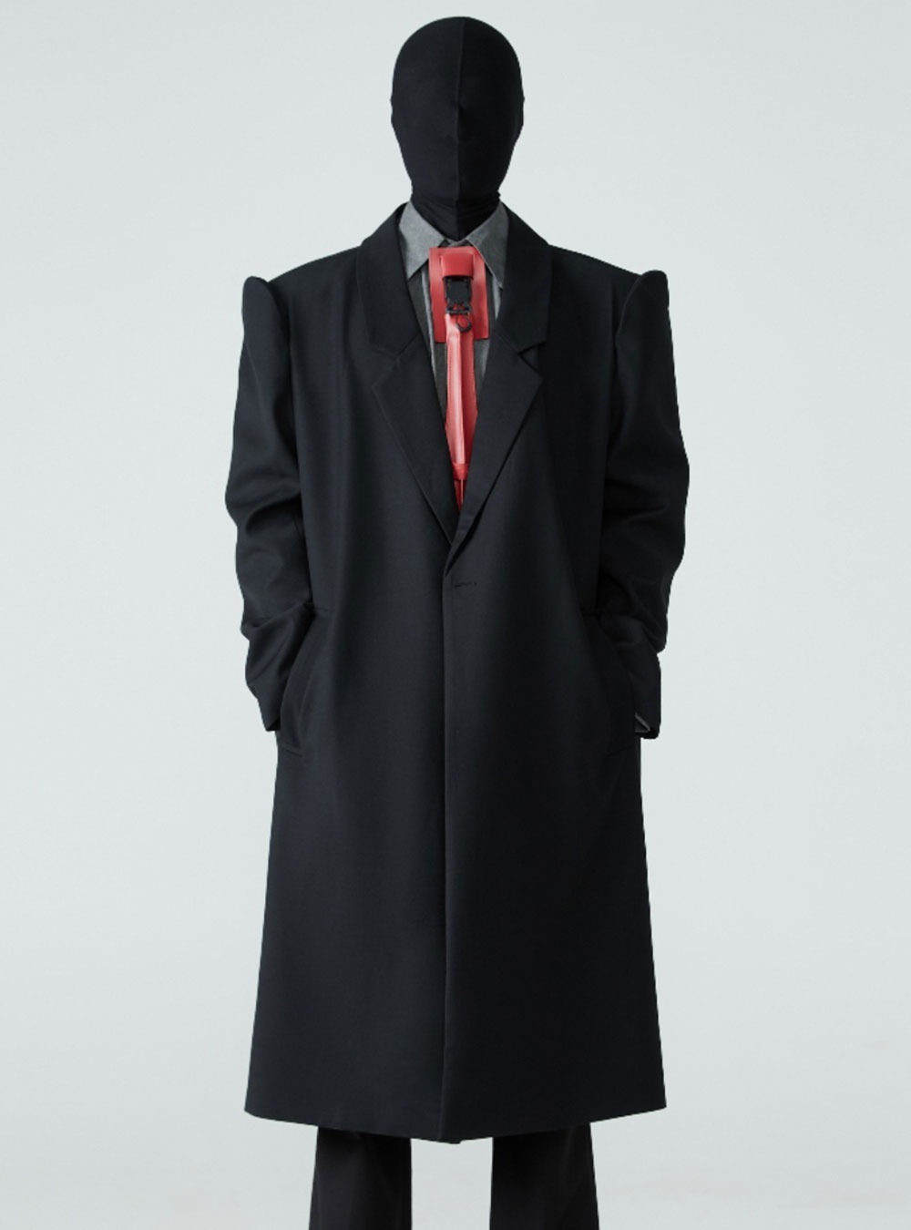 [FRKM SCD] Black loose-fit trench coat