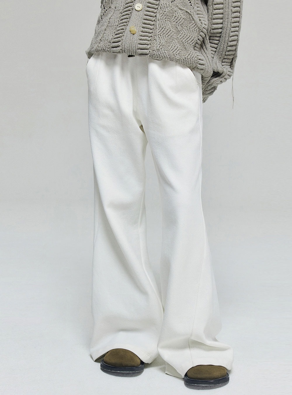 [SIMPLE PROJECT] cotton blended drawstring flare pants (2color)