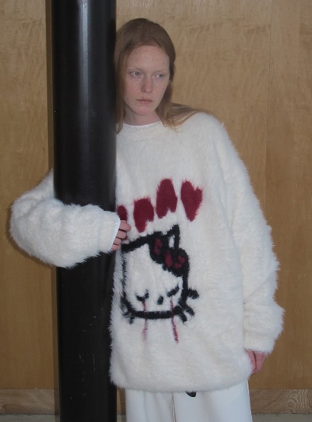 [ANTERIOR LOVED×CasseSango] Kitty Mohair Pullover Crew Neck Sweater