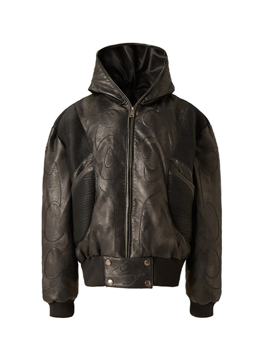 flyerrer レザージャケット s FLYERRER] Distressed Leather Jacket - BCAESAR