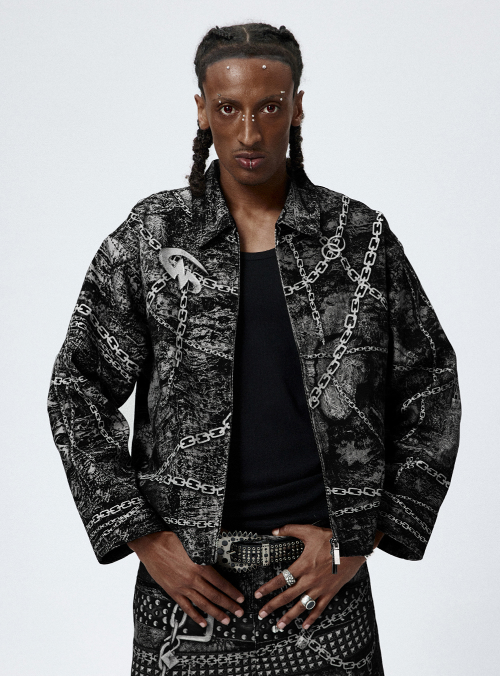 送料関税込 【DND4DES】 Chain Full Print Detroit Jacket DND4DES] Chain Full Print Detroit Jacket - BCAESAR