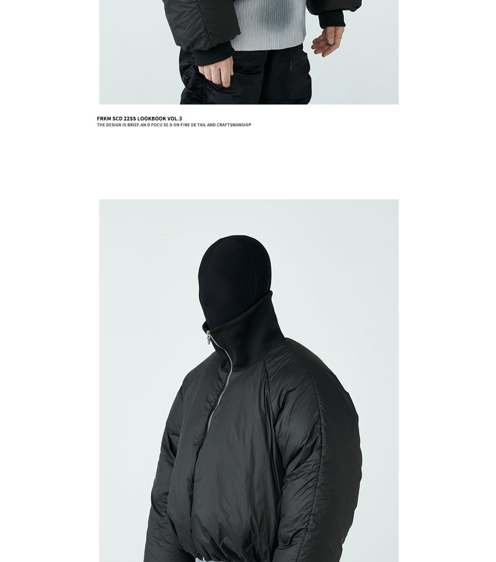 FRKM SCD] Heavy duck down high neck short padded jacket - BCAESAR