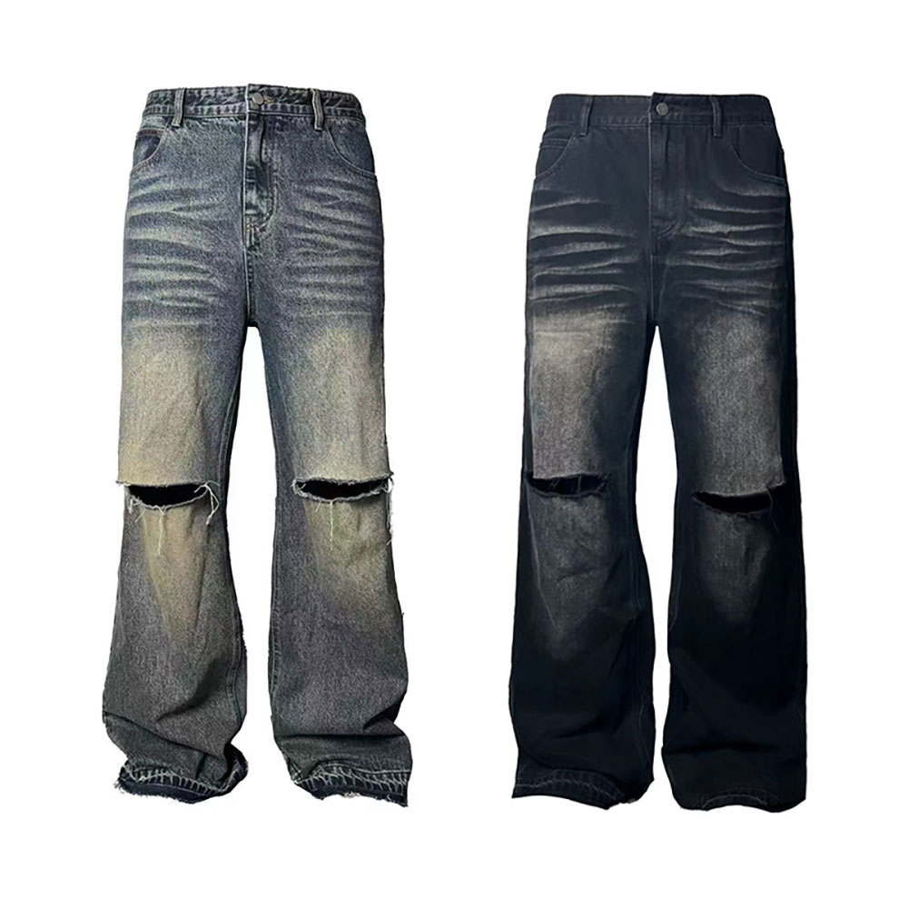 jcaesarデニム JCAESAR] Dirty Wash Scratched Jeans - BCAESAR