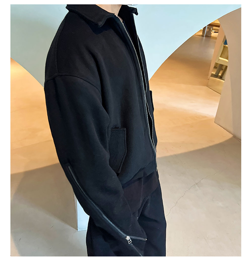 JCAESAR] Heavy Double Zipper Wool Jacket (Black) - BCAESAR