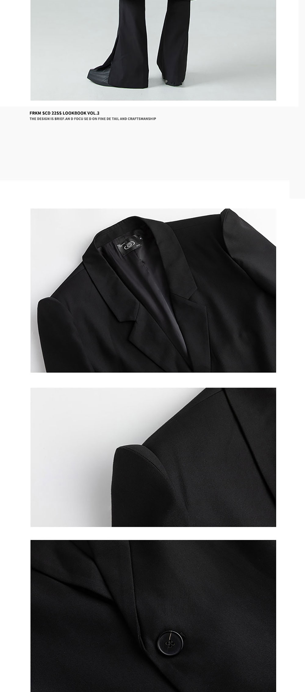 ジャケット・アウター FRKM SCD - Wide Shoulder Wool Coat FRKM SCD] Oversized Black Wool Coat - BCAESAR