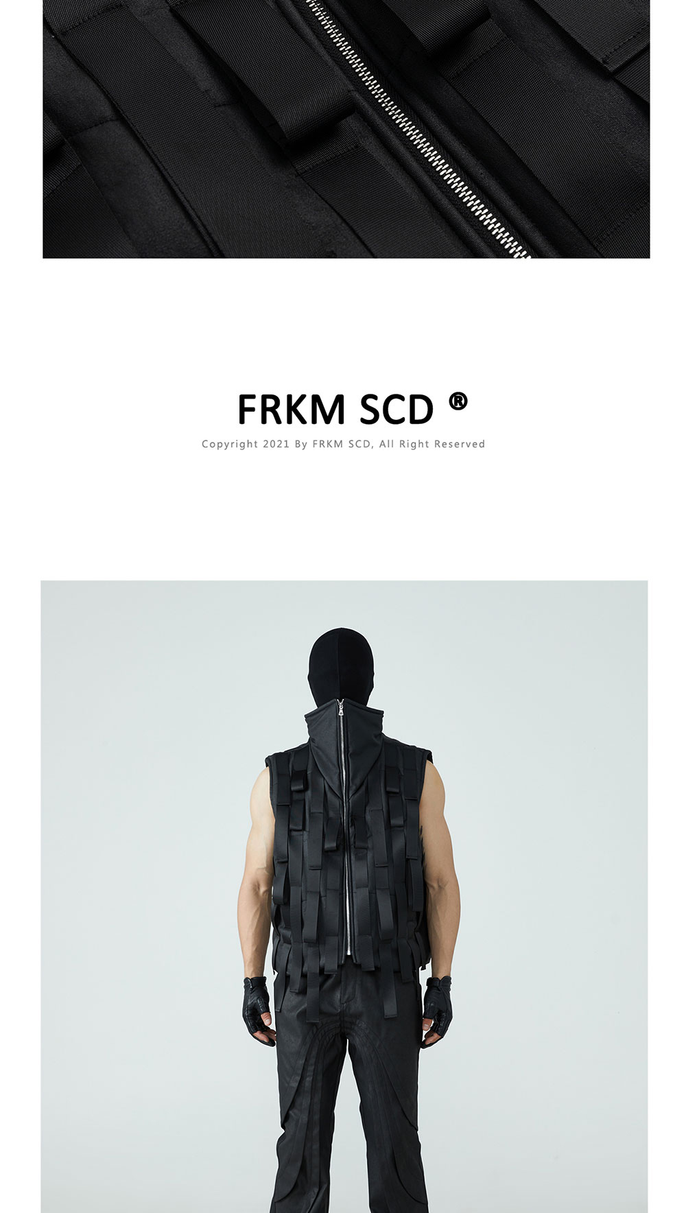 ロングスタンドカラーFRKM SCD - Waxed Cotton Vest - トップス