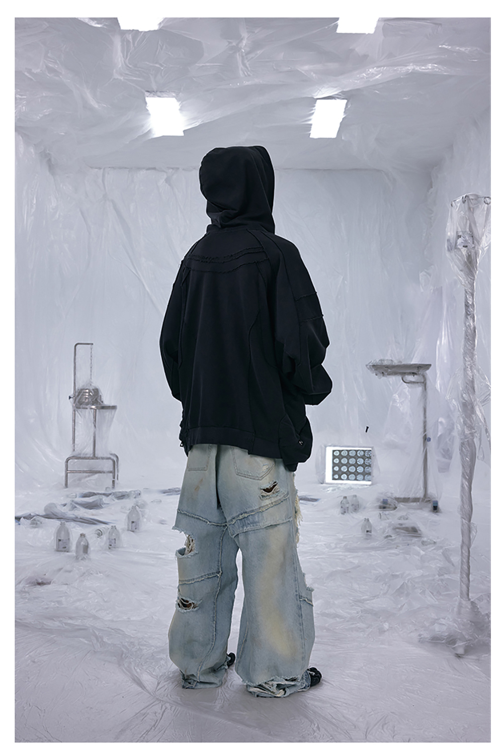 D5OVE] INSIDE OUT STRESSED Zipper Sweatshirt - 비엑세스