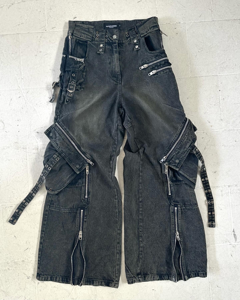 NO/FAITH STUDIOS] GREEN BLACK USED CARGO PANTS - 비엑세스
