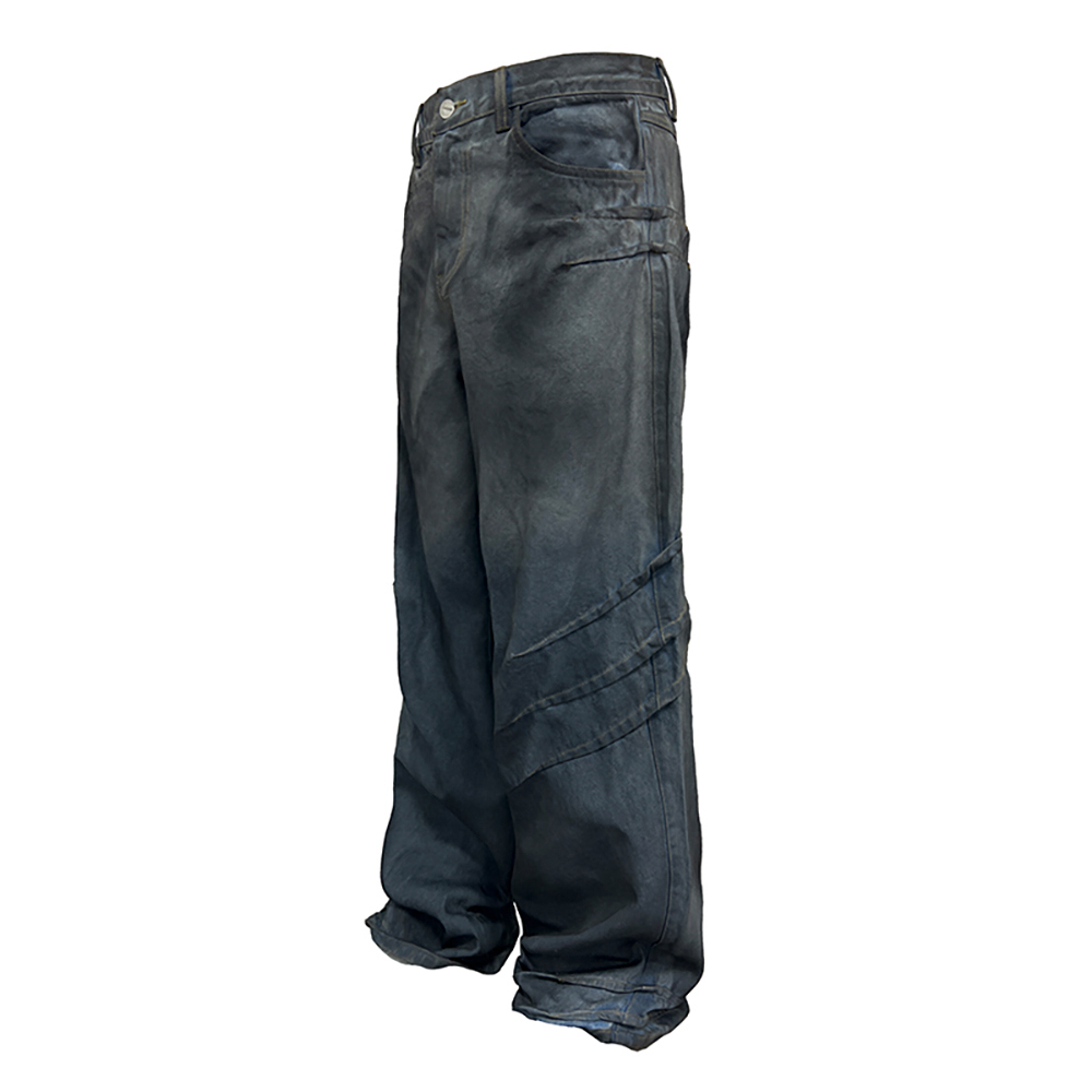 JCAESAR] Dirty Wash Scratched Jeans - BCAESAR