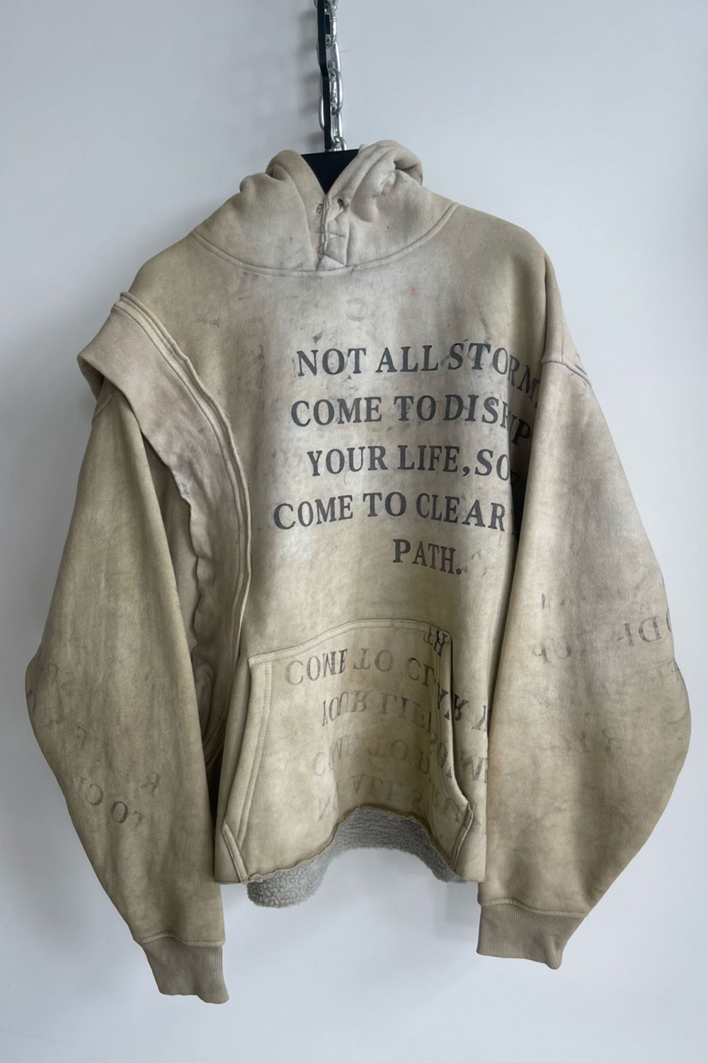 HELL SYSTEM] HANDMADE DIRTY HOODED SWEATSHIRT - BCAESAR