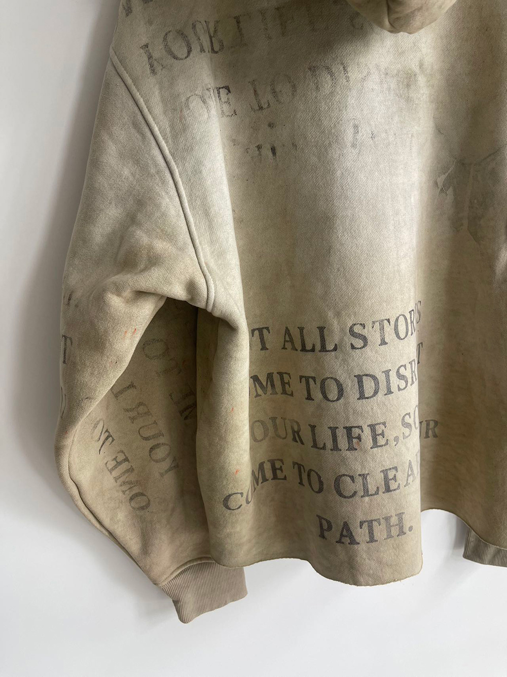 国内で当店のみ Hell System - HANDMADE DIRTY HOODED SWEATSHIR HELL SYSTEM] HANDMADE DIRTY HOODED SWEATSHIRT - BCAESAR