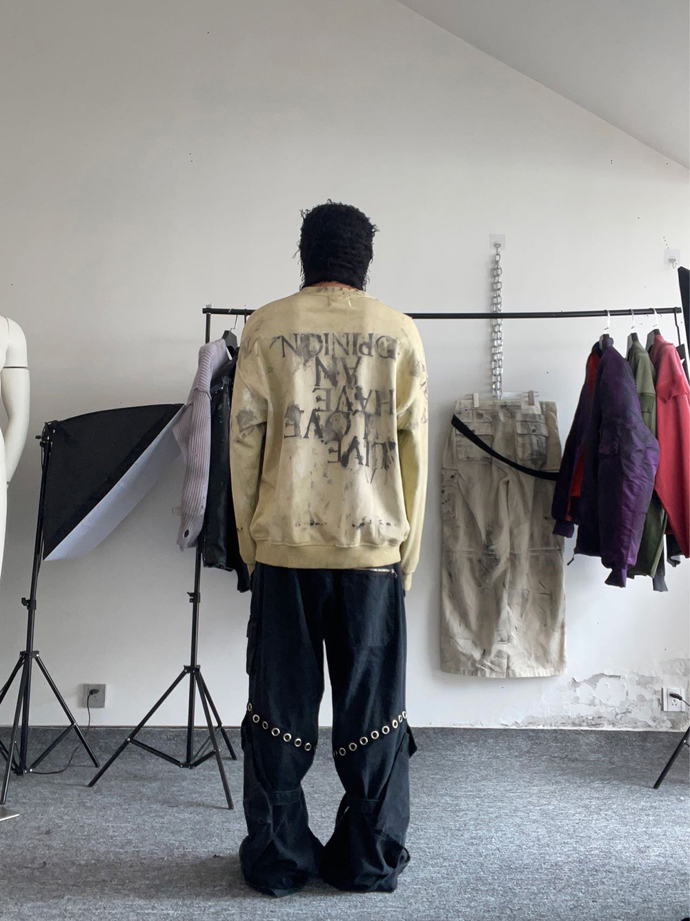 国内で当店のみ Hell System - TIE DYE PATTERN CLIP PRINT HELL SYSTEM] TIE DYE PATTERN CLIP PRINT SWEATSHIRT - BCAESAR