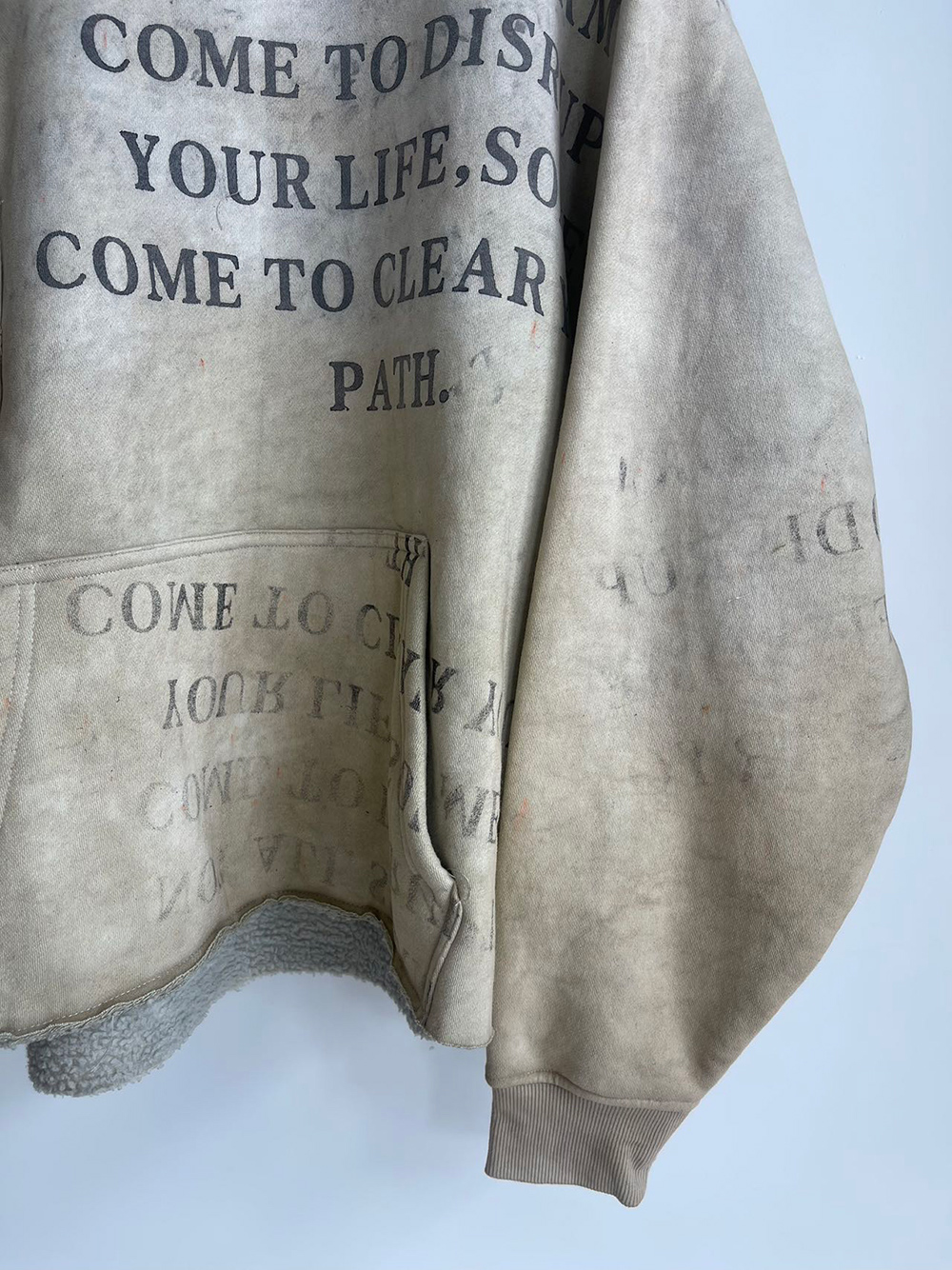 国内で当店のみ Hell System - HANDMADE DIRTY HOODED SWEATSHIR HELL SYSTEM] HANDMADE DIRTY HOODED SWEATSHIRT - BCAESAR
