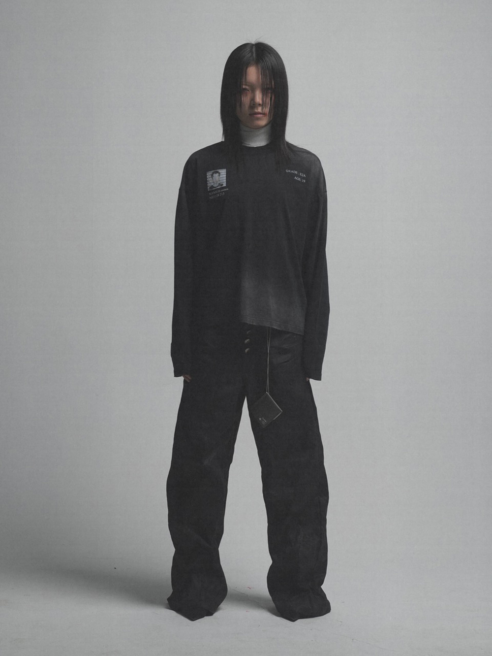 no E mosen] Print Heavyweight Long Sleeve T-Shirt | BCAESAR