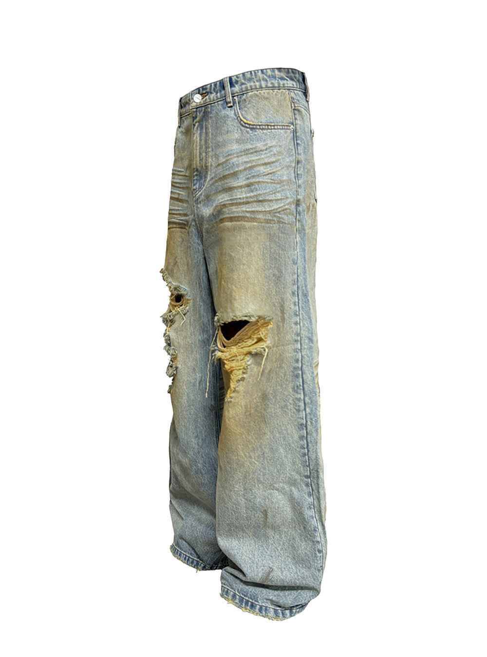 送料関税込 【JCAESAR】 MUD DYEING DESTORYED DENIM JCAESAR] MUD DYEING DESTORYED DENIM - BCAESAR
